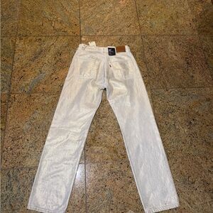 SOLD- Levi's Shimmering White Straight Jeans